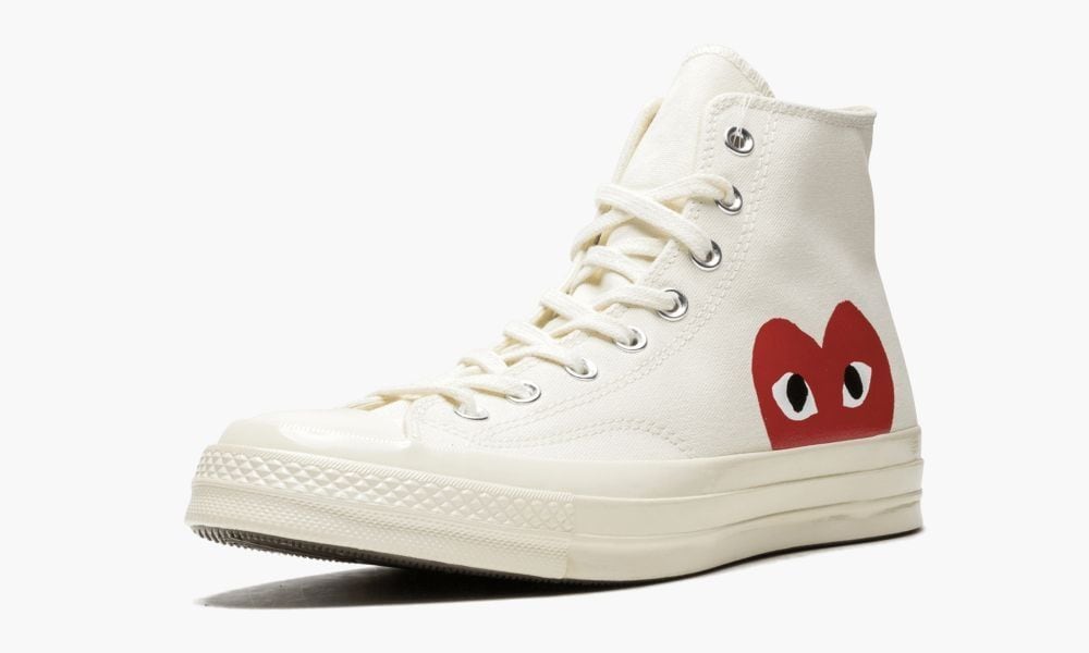Comme des Garcons Beige Sneakers for Women - Fashionable Low Top Canvas Shoes for Casual Wear & Street Style Outfits