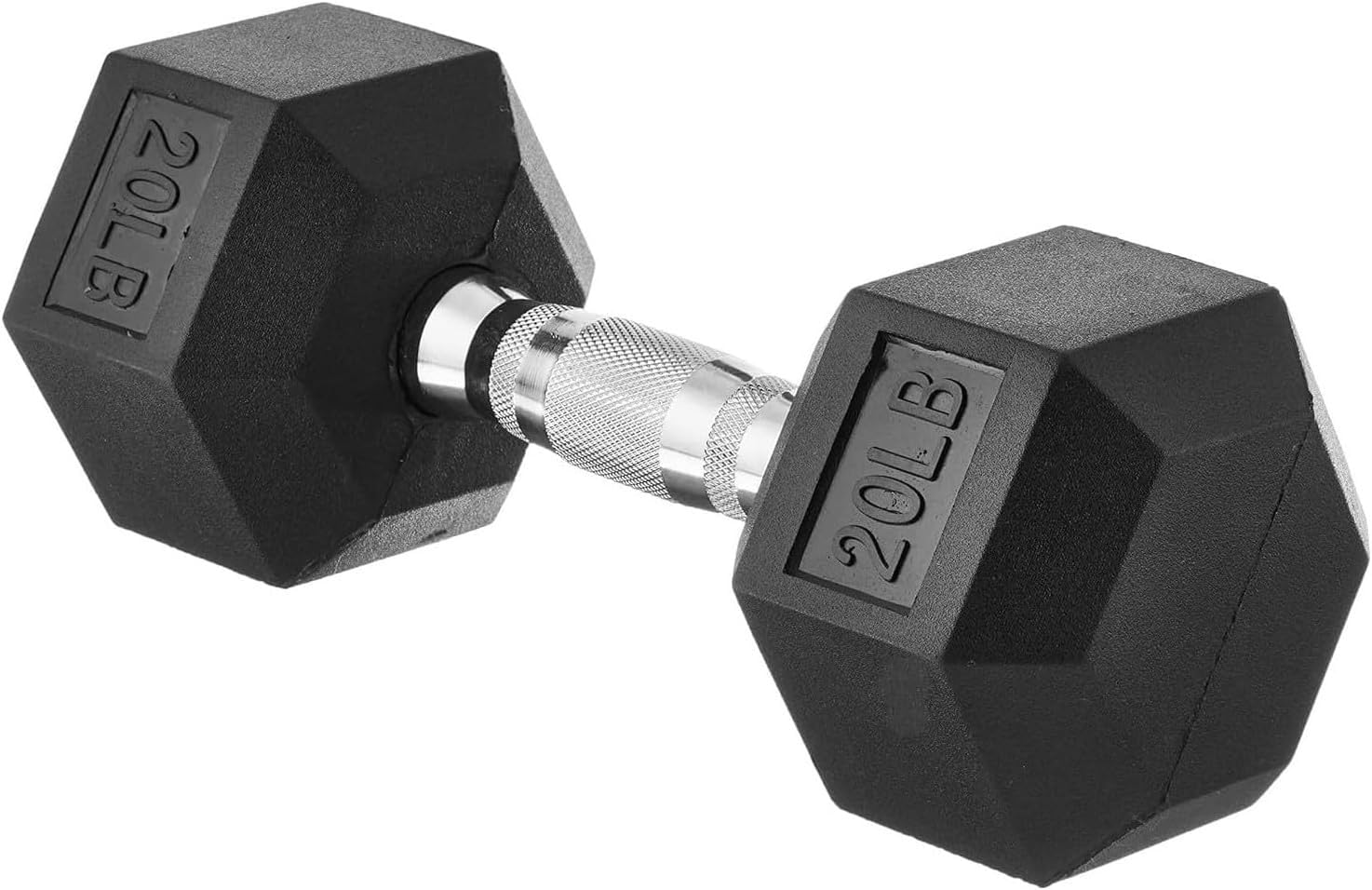 Amazon Basics Rubber Hex Dumbbell Set - Non-Slip Grip Free Weights for Home Gym, Strength Training & Fitness Workouts (Perfect for HIIT, CrossFit, and Muscle Building)