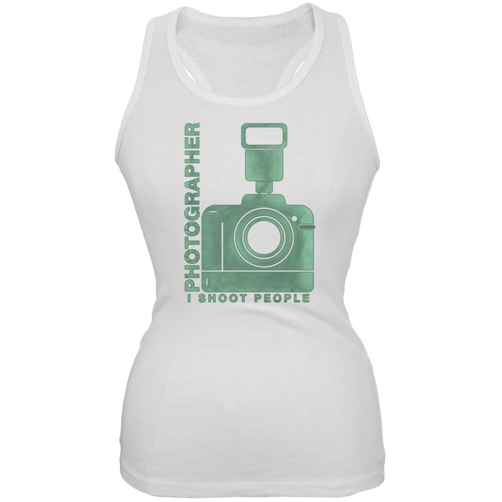 Funny White Juniors Soft Tank Top for Photographers - Medium - Perfect for Casual Wear, Photo Shoots, and Summer Outfits