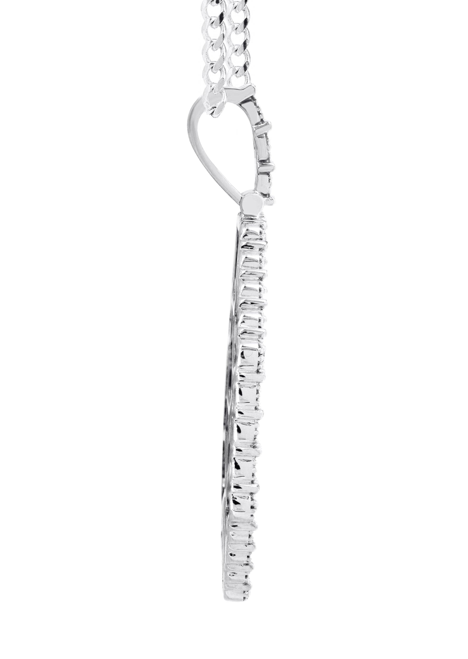 10K White Gold Diamond Octagon Picture Pendant Necklace - 22 Grams | Elegant Jewelry for Women, Perfect Gift for Anniversary, Birthday & Special Occasions