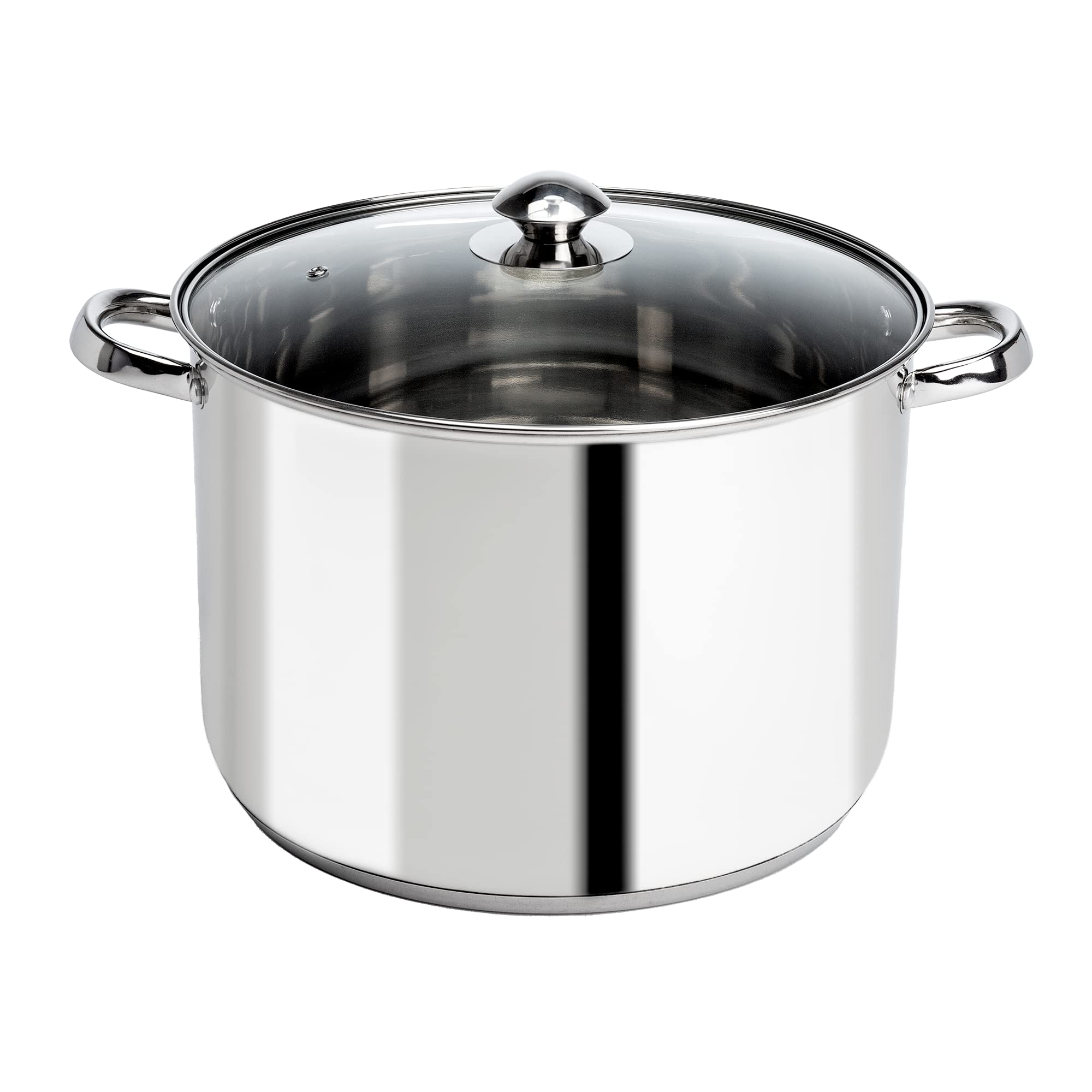 Ecolution Pure Intentions 12-Quart Stainless Steel Stock Pot with Tempered Glass Lid – Stay-Cool Handles & Encapsulated Bottom – Oven Safe & Recyclable – Perfect for Soups, Stews, and Large Batch Cooking