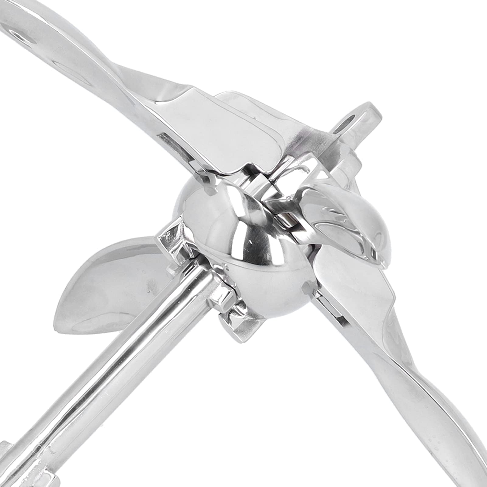 KIMISS 7lbs Foldable Grapnel Boat Anchor - 316 Stainless Steel Marine Hardware for Yachts, Fishing Boats & Small Watercraft | Perfect for Shallow Waters, Kayaking & Dinghy Mooring