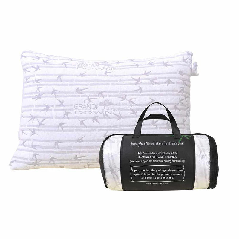 Orthopedic Memory Foam Pillow with Cooling Bamboo Cover - Breathable & Supportive for Neck Pain Relief - Perfect for Side, Back & Stomach Sleepers - Home, Travel & Office Use