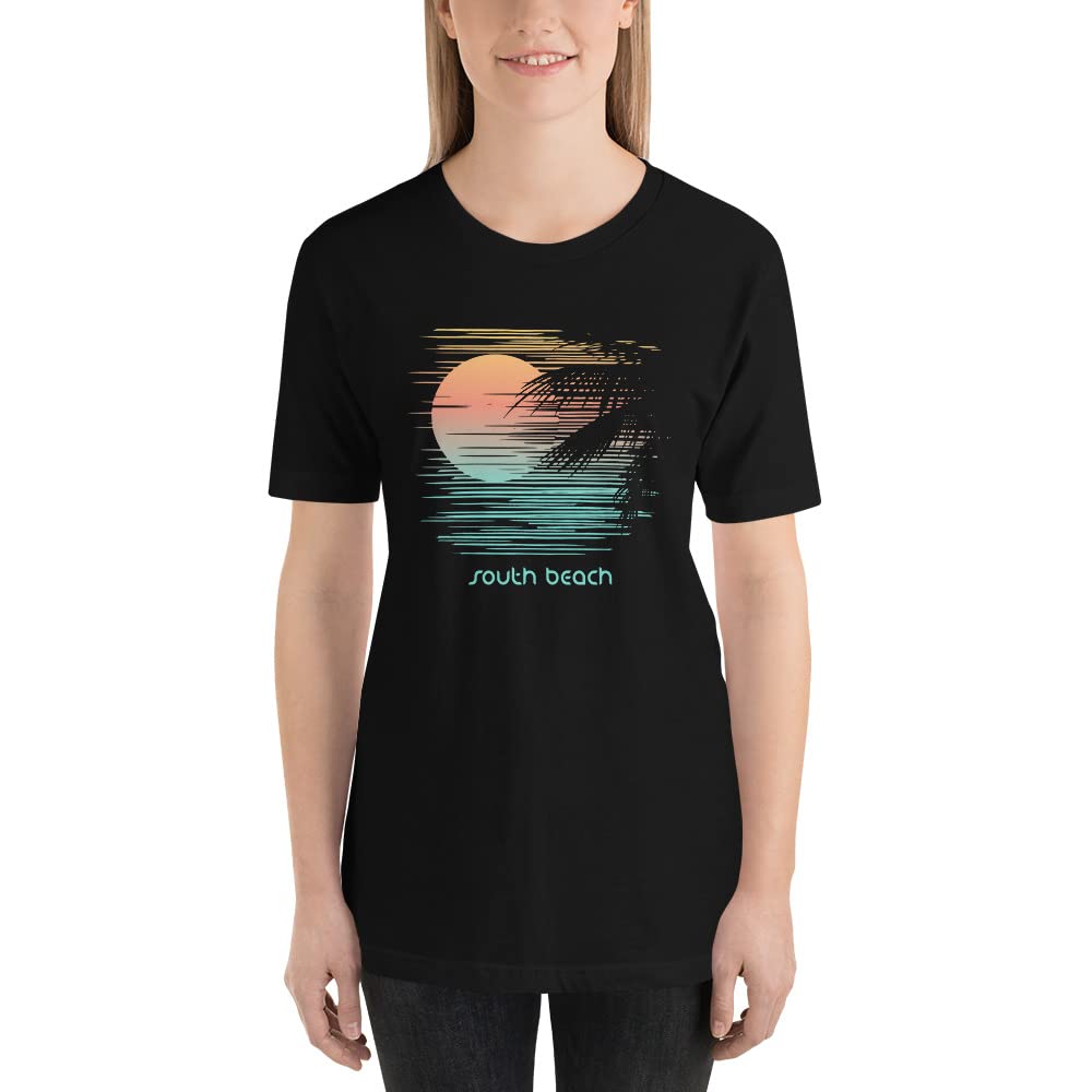 South Beach Miami Florida Vacation Souvenir - Artistic Unisex T-Shirt for Men & Women | Perfect Beachwear, Travel Souvenir & Casual Outfit