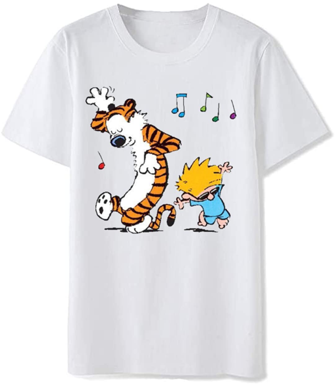 Calvin and Hobbes Graphic T-Shirt for Men - Soft Cotton Short Sleeve Round Neck Tee - Perfect for Casual Wear, Gifts, and Comic Book Fans
