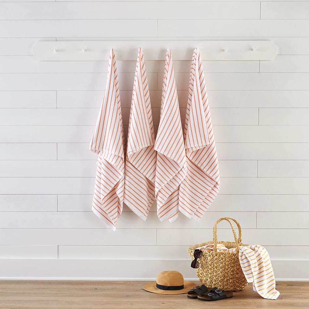 Premium 100% Cotton Cabana Towel Set - 4 Pack Soft Absorbent Beach Towels for Pool, Spa & Vacation - Quick Dry Bath Towels for Adults & Kids