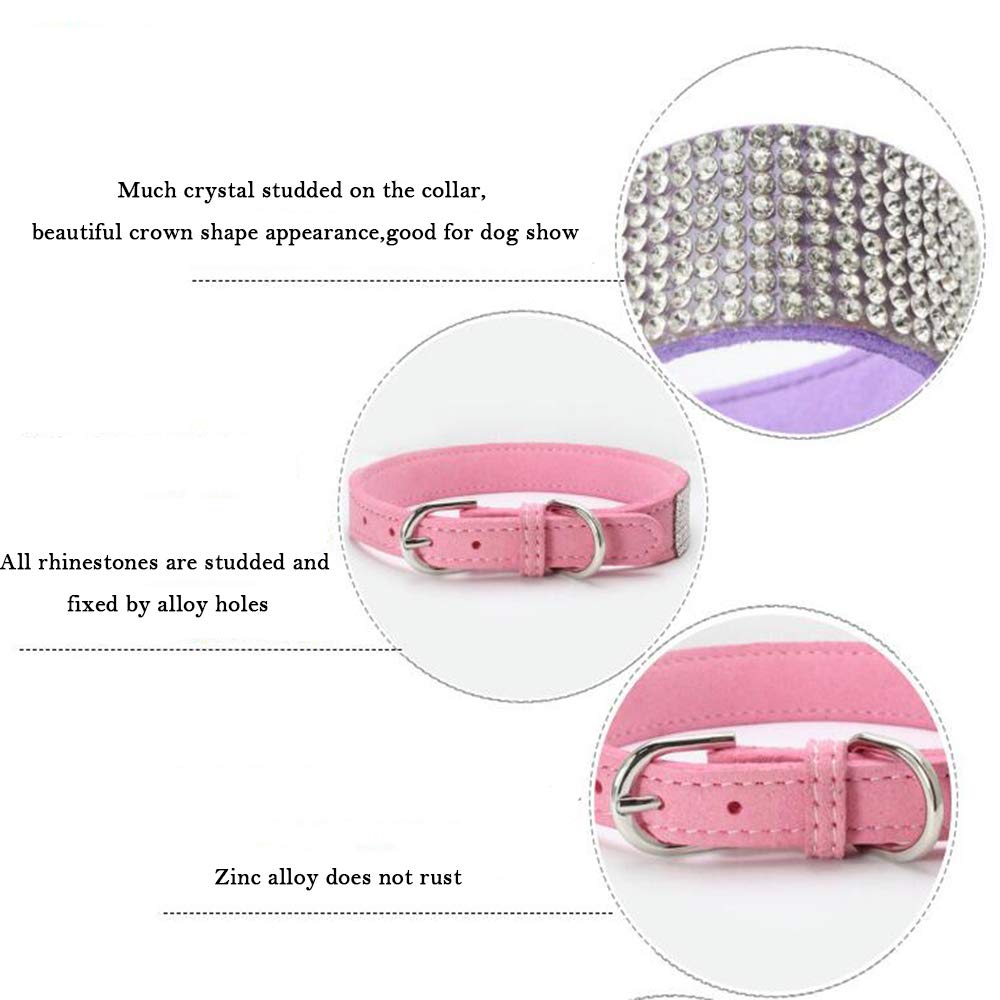 Sparkling Rhinestone Dog Collar for Small Dogs - Diamond Bling Pet Collar for Puppies, Cats, and Small Pets - Adjustable Sizes XS to Large - Perfect for Princess-Themed Parties, Pet Fashion Shows, and Special Occasions