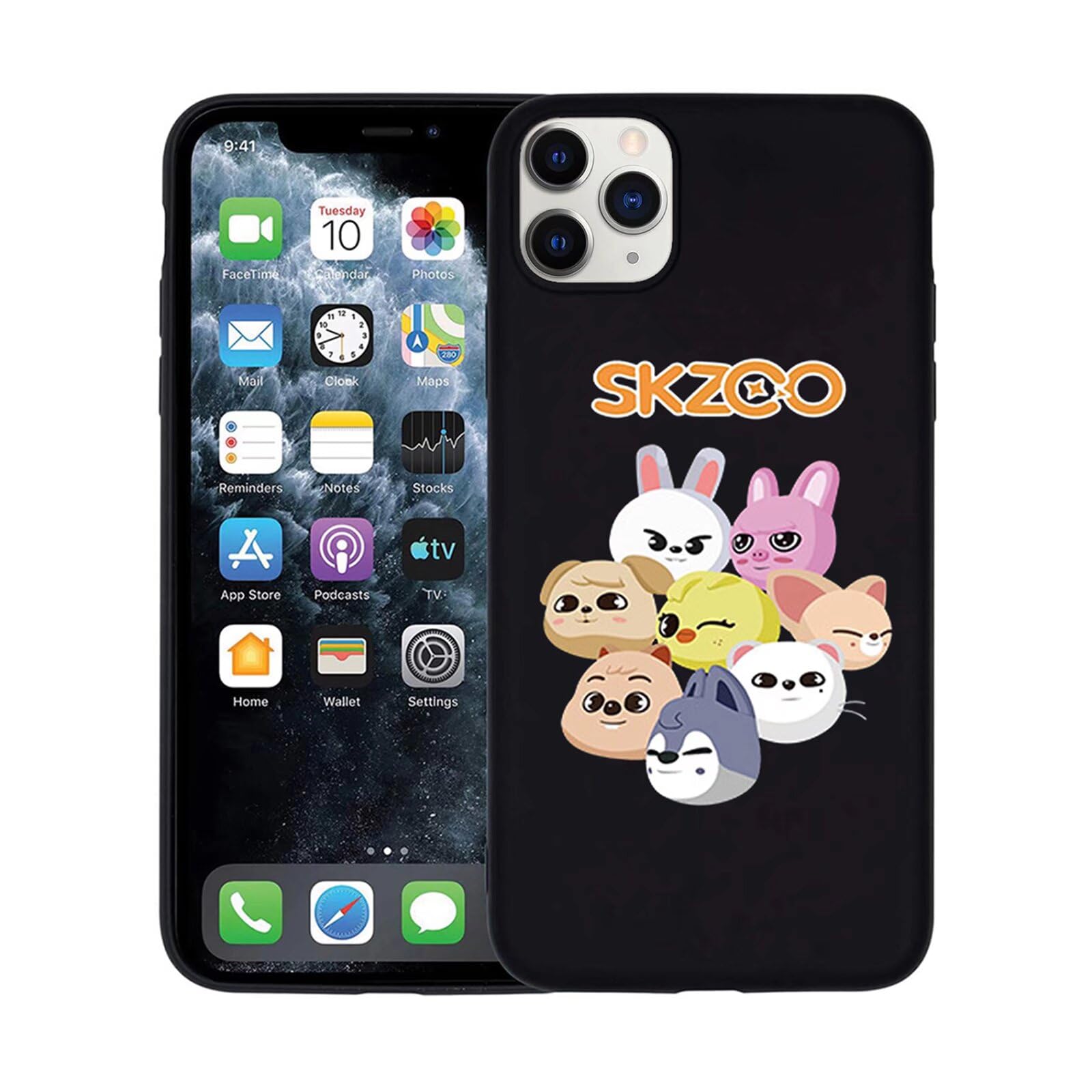Kpop Cartoon Phone Case for iPhone 13 14 15 - Felix Changbin Bangchan Stray Kids Inspired Design | Protective Slim Cover for Fans | Perfect for Concerts, School, and Daily Use