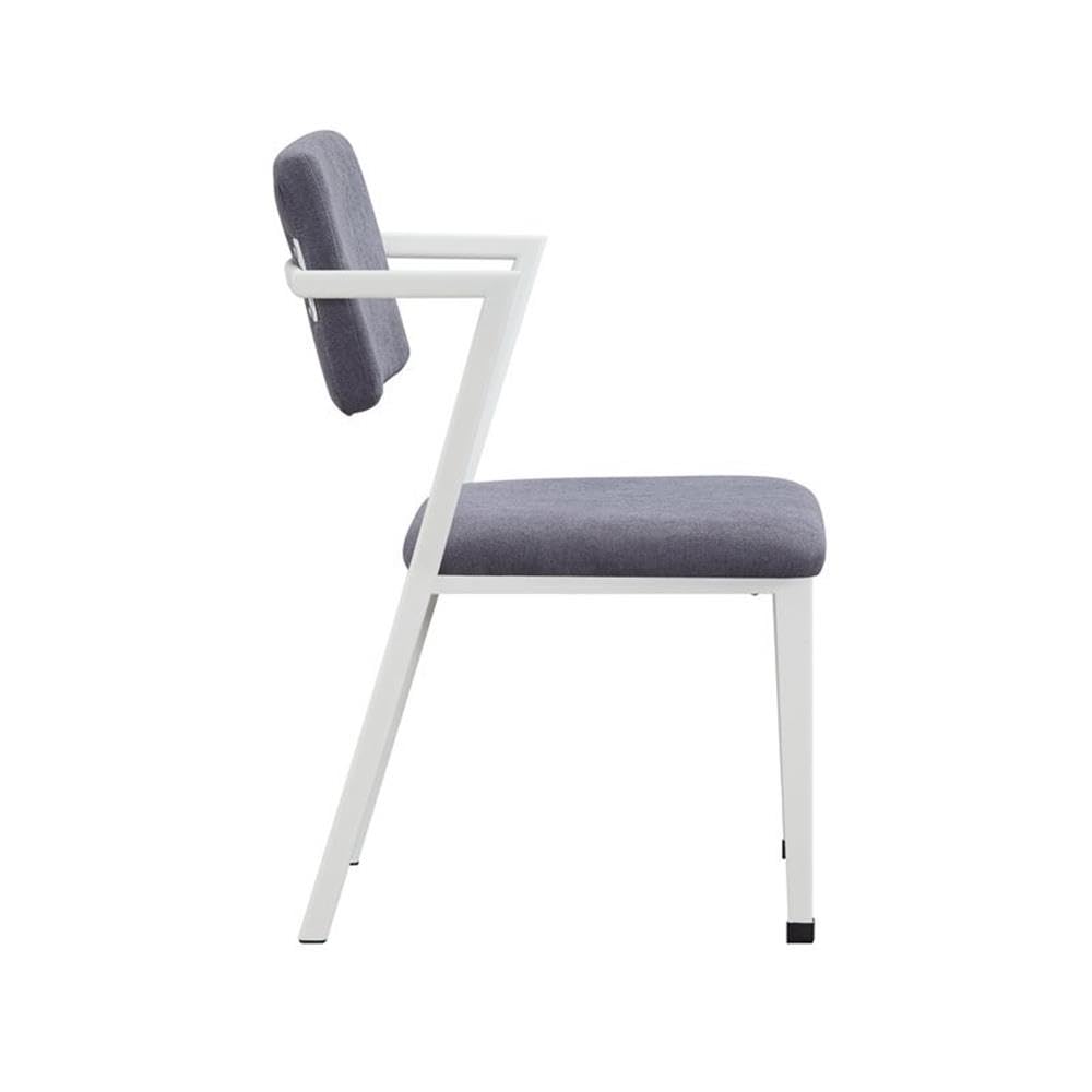 Acme Cargo Fabric Upholstered Dining Arm Chairs - Set of 2, Gray & White - Perfect for Kitchen, Dining Room & Home Office Seating