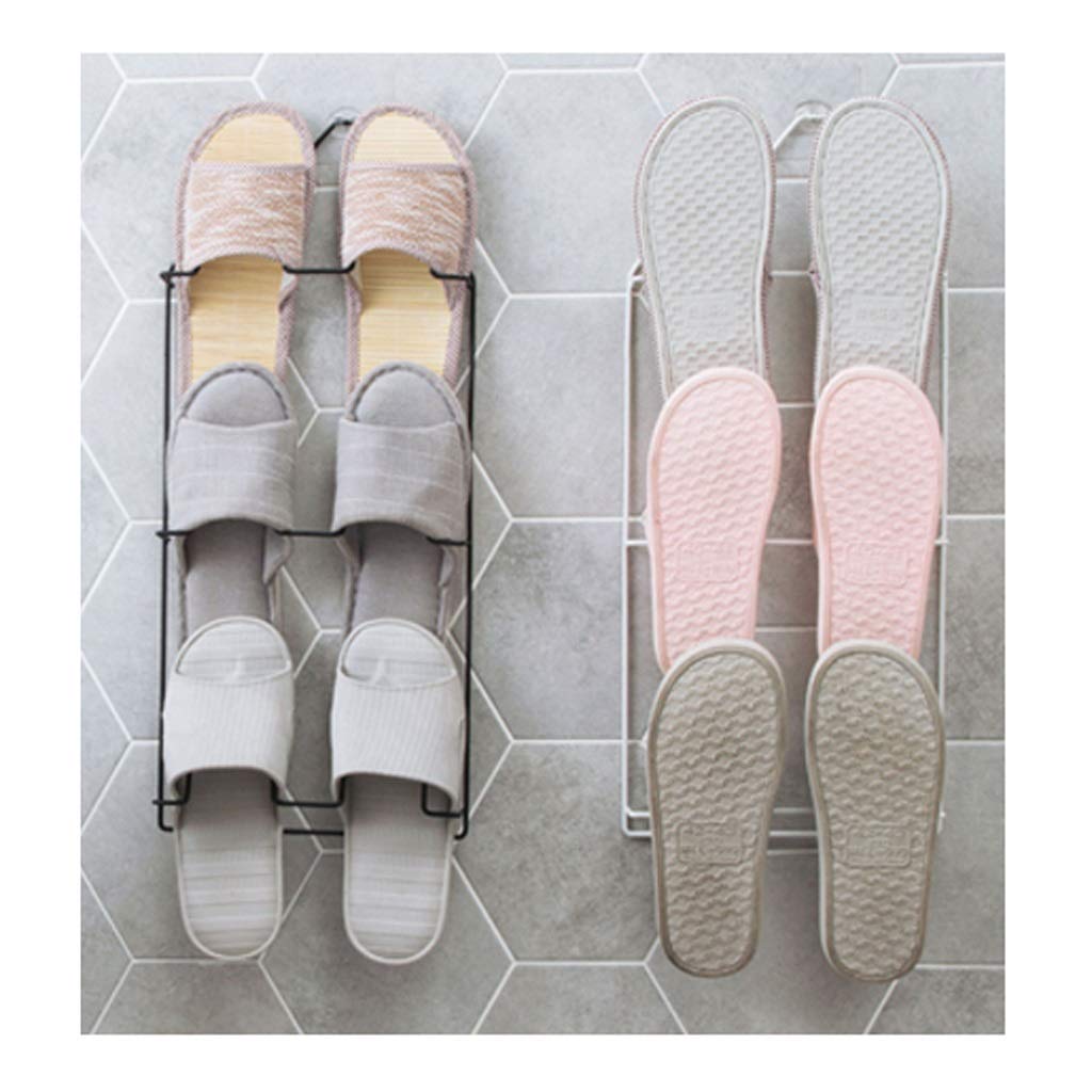 LXB Wall-Mounted Shoe Rack Organizer - 2 Pack White Multi-Layer Shoe Shelf for Bathroom, Entryway & Closet - Space Saving Shoe Storage Solution for Slippers, Sandals & Sneakers - Perfect for Small Apartments & Home Organization