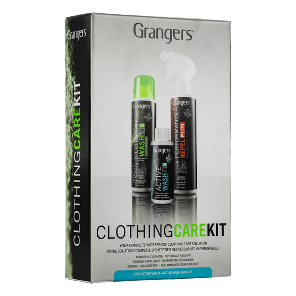 Grangers Clothing Care Kit - Waterproofing & Cleaning Kit for Outdoor Gear - Perfect for Jackets, Boots & Backpacks