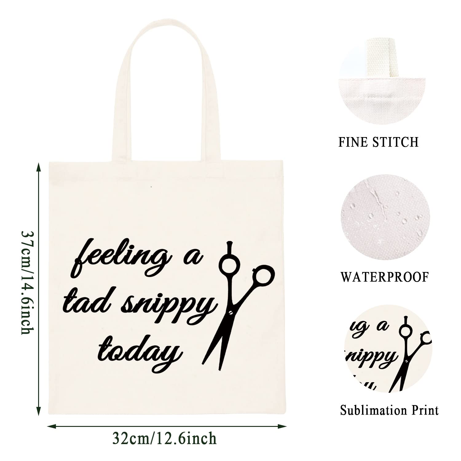 Funny Hairdresser Gift - Cosmetology Graduation Present - 'Feeling A Tad Snippy Today' Tote Bag for Hairstylists - Perfect for Salon Professionals, Beauty School Graduates & Cosmetology Students
