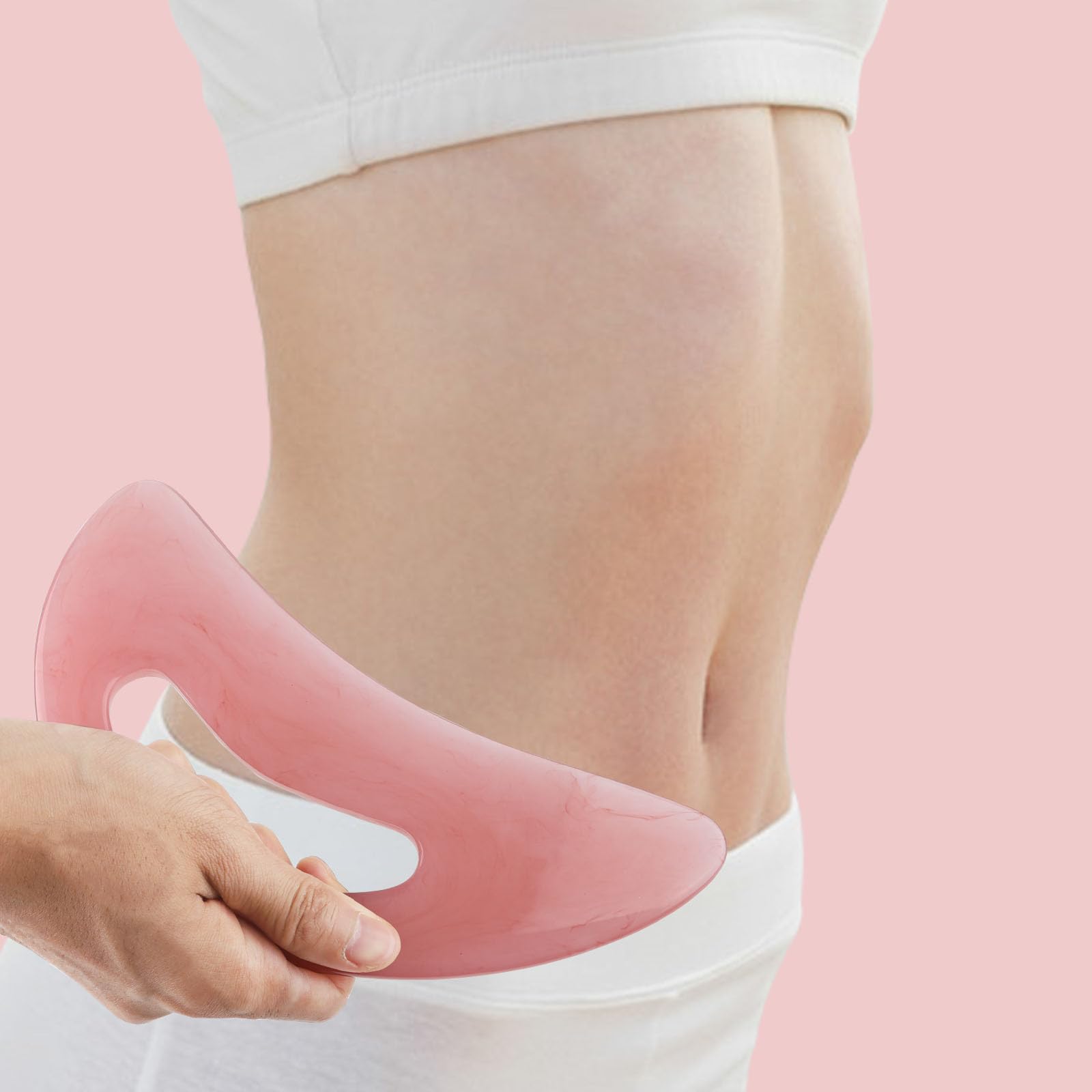 Natural Resin Body Gua Sha Tool for Lymphatic Drainage & Cellulite Reduction - Large Massage Tool for Face, Back, Legs | Women's Body Shaping & Relaxation | Perfect for Spa Days, Self-Care Routines & Post-Workout Recovery (Pink)