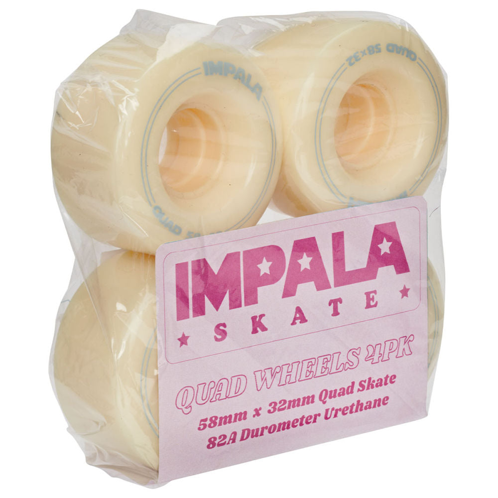 Impala 58mm Quad Roller Skate Wheels - 4 Pack for Indoor & Outdoor Skating, Derby, and Rink Use