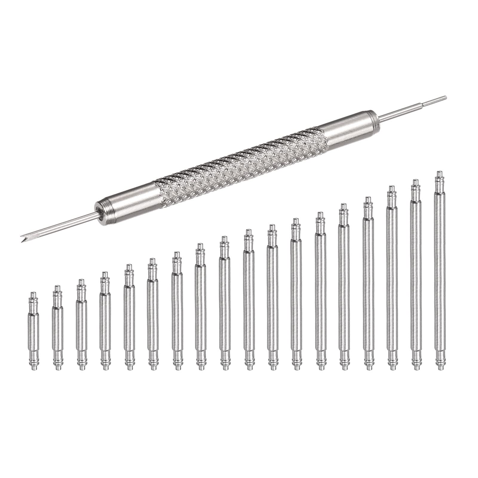 uxcell 8-25mm Watch Band Link Pins with Spring Bar Tool - 1.4mm Diameter Spring Bar Pins (108pcs) - Watch Repair Kit for Adjusting Bracelet Sizes & Replacing Watch Links