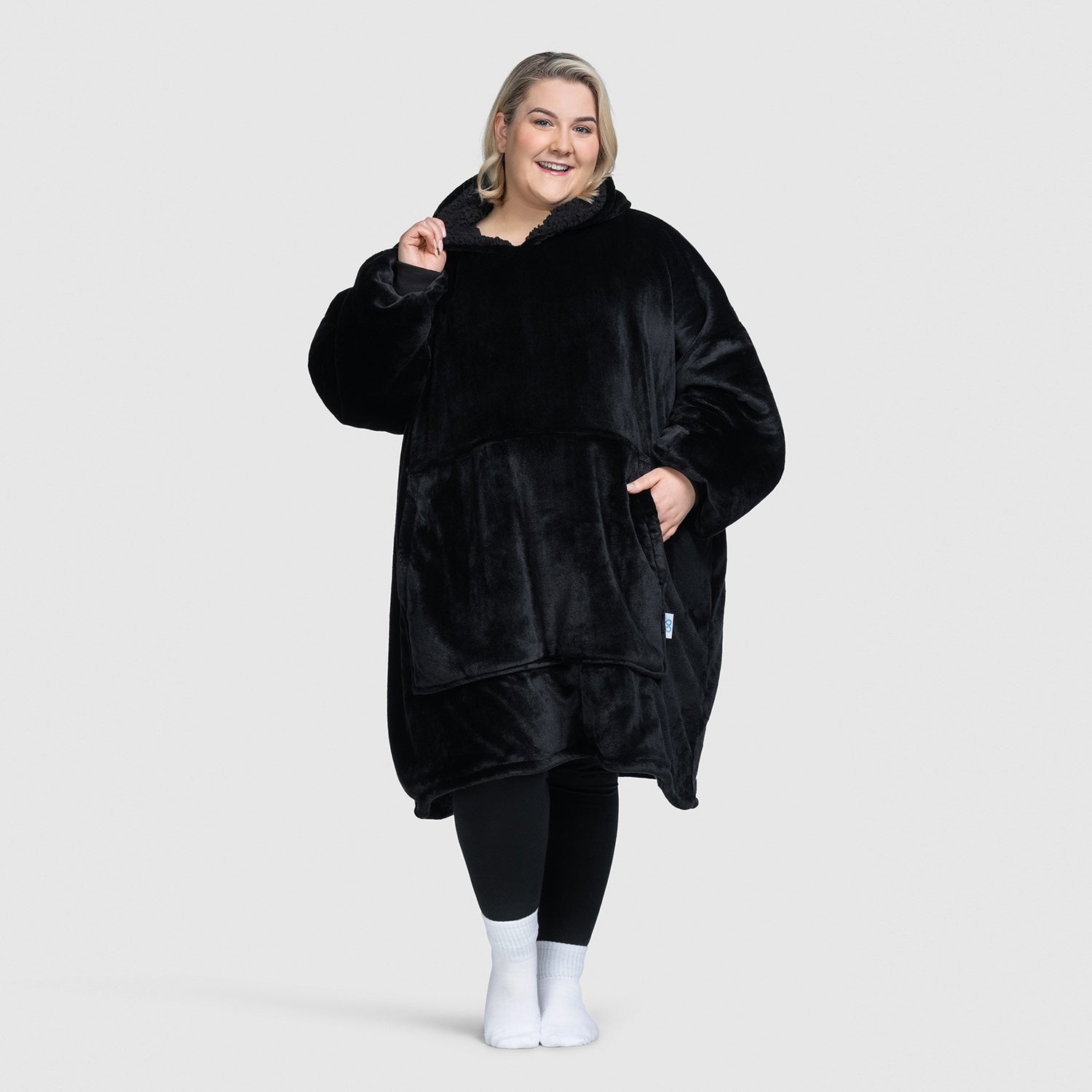 Original All Black Oodie - Ultra Soft & Cozy Wearable Blanket Hoodie for Men & Women - Perfect for Lounging, Netflix & Chill, and Cold Winter Nights
