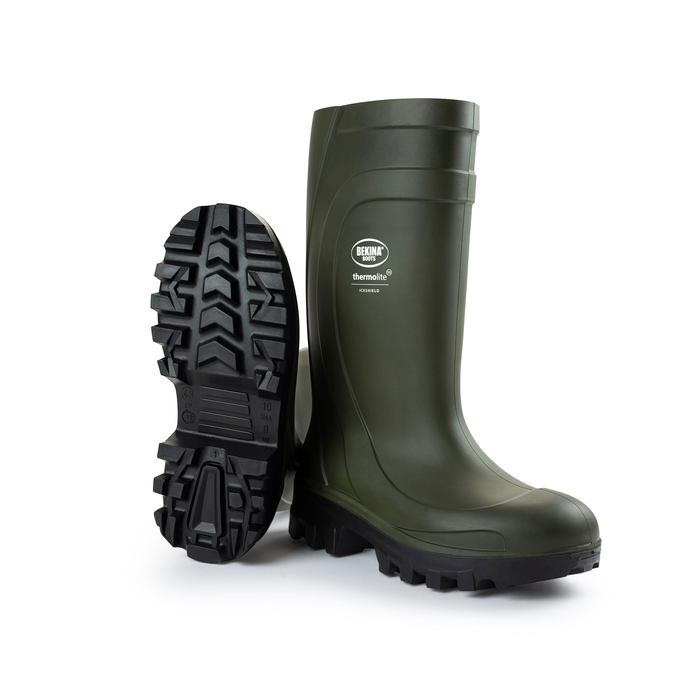 Bekina ThermoLite Men's Insulated Winter Composite Toe Rubber Work Boots - Waterproof, Slip Resistant & Warm for Construction, Farming & Outdoor Work (Model Z090GG)