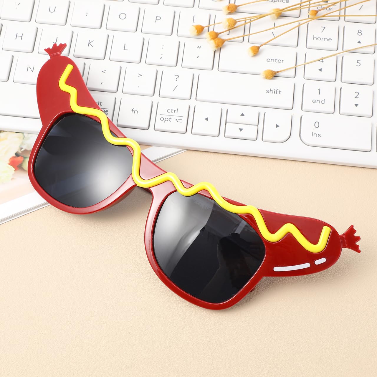 Hot Dog Sunglasses - Funny Novelty Party Glasses for Halloween, Birthday, Cosplay & Dance Events | Costume Accessories for Masquerade, Makeup & Festive Occasions