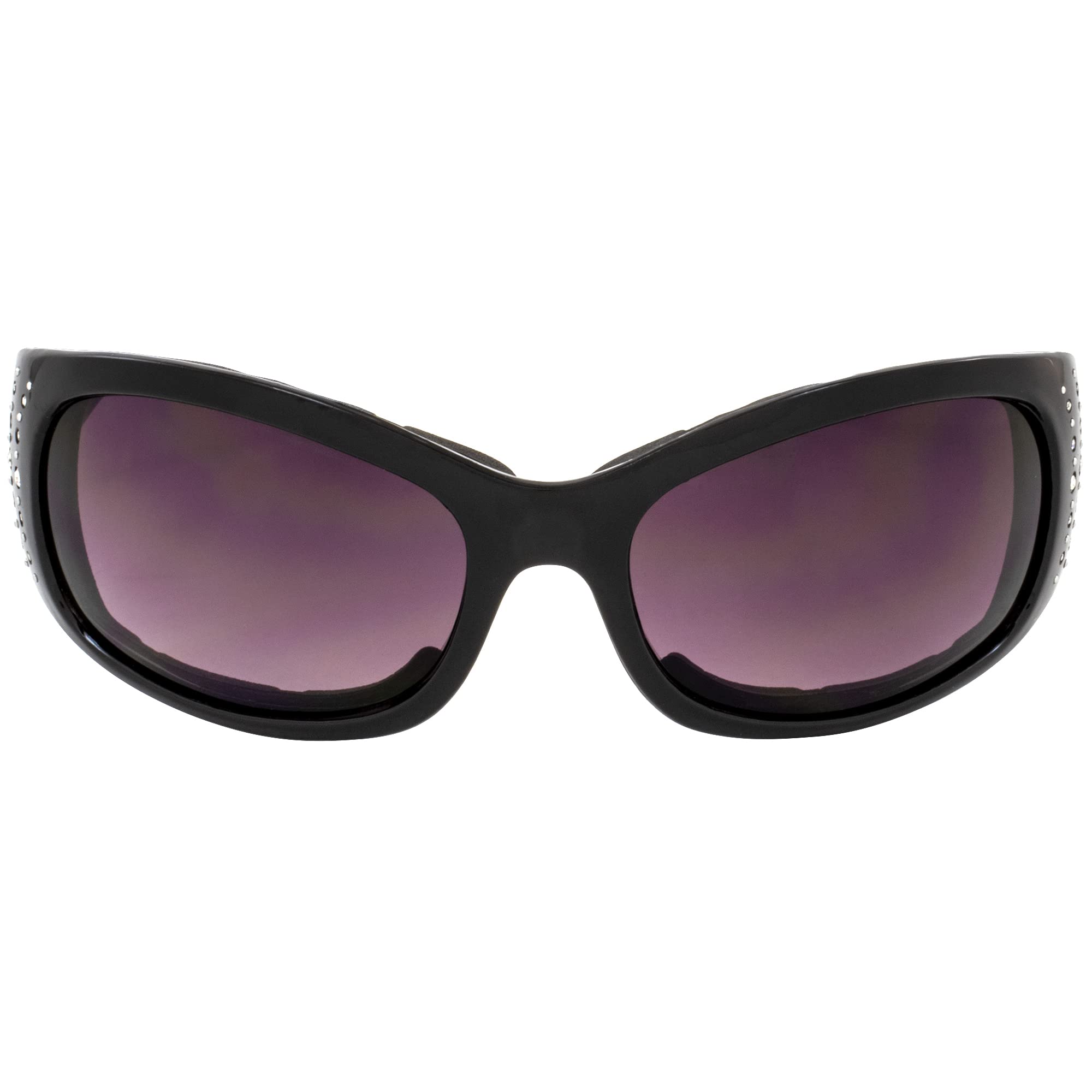 Global Vision Marilyn 2 Plus Padded Motorcycle Glasses for Women - 4 Pairs with Clear, Smoke, Driving Mirror & Blue Mirror Lenses - Perfect for Riding, Driving & Outdoor Sports
