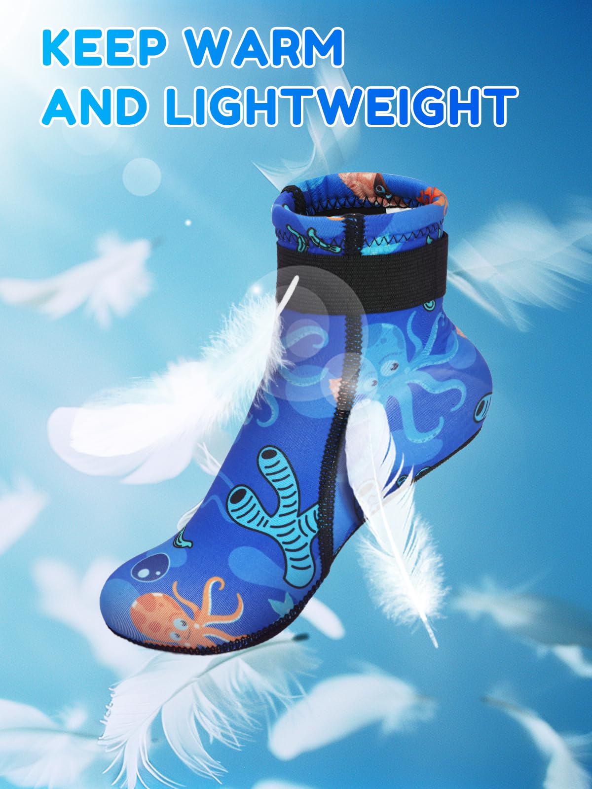 3mm Neoprene Water Socks for Kids - Warm Anti-Slip Wetsuit Socks for Swimming, Surfing & Water Sports - Perfect for Beach, Pool & Outdoor Activities