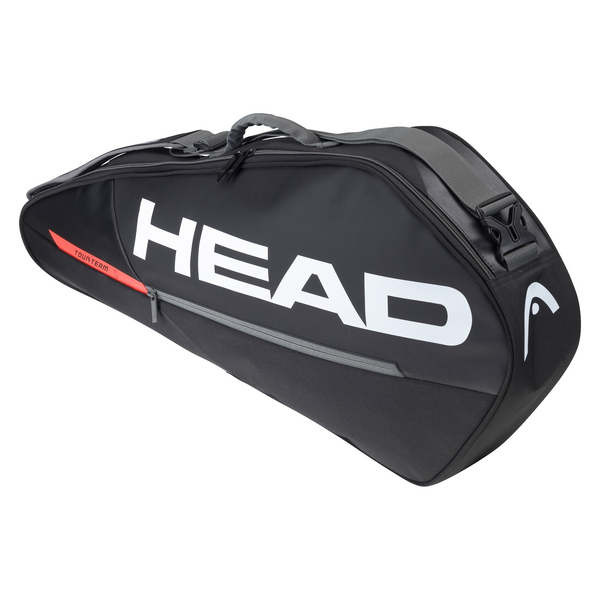 Head Tour Team Pro 3 Tennis Racquet Bag - Black/Orange - Durable Sports Equipment for Tennis Players & Coaches - Perfect for Tournaments, Practice & Travel