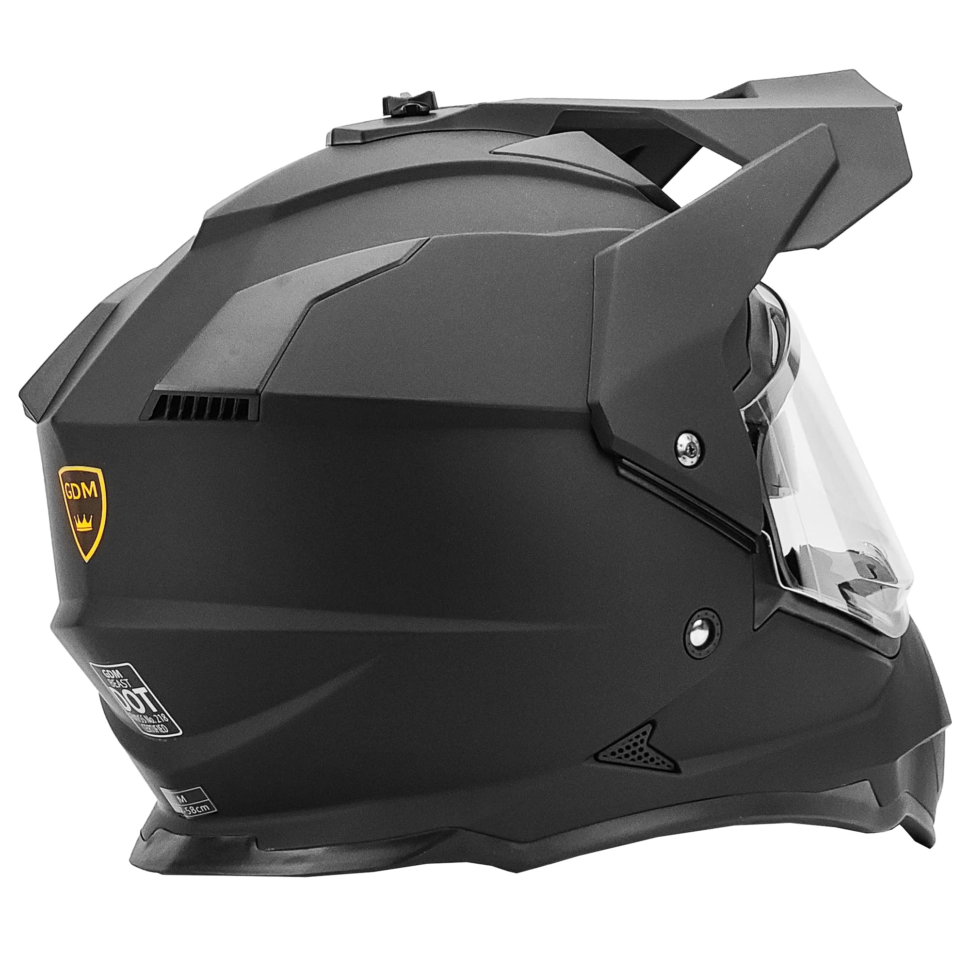 GDM Dual Sport Motorcycle Helmet - DOT Certified Off-Road & Street Bike Helmet for Men & Women - Lightweight & Ventilated for Adventure Riding & Commuting