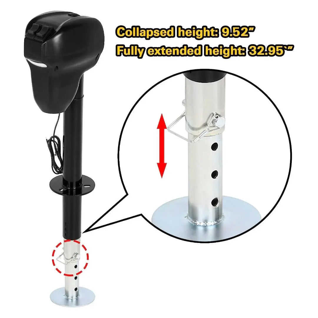 5000 Lbs Heavy Duty Electric RV Stabilizer Jack - 12V DC Power Tongue Jack with 600D Polyester Protective Cover, 29.5