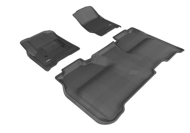 3D MAXpider Custom Fit Floor Mats for 2014-2019 Chevrolet Silverado Crew Cab - Kagu Series 1st & 2nd Row All-Weather Protection (Black) | Perfect for Off-Roading, Daily Commutes & Family Road Trips