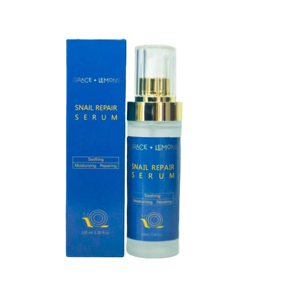 96% Snail Mucin Repair Serum - Anti-Aging Face Serum with Collagen, Vitamin C & E, Centella Asiatica & Snow Mushroom Extract - Korean Beauty Skincare for Soothing Irritation, Reducing Dullness & Dryness - Perfect for Night Routine & Sensitive Skin Care