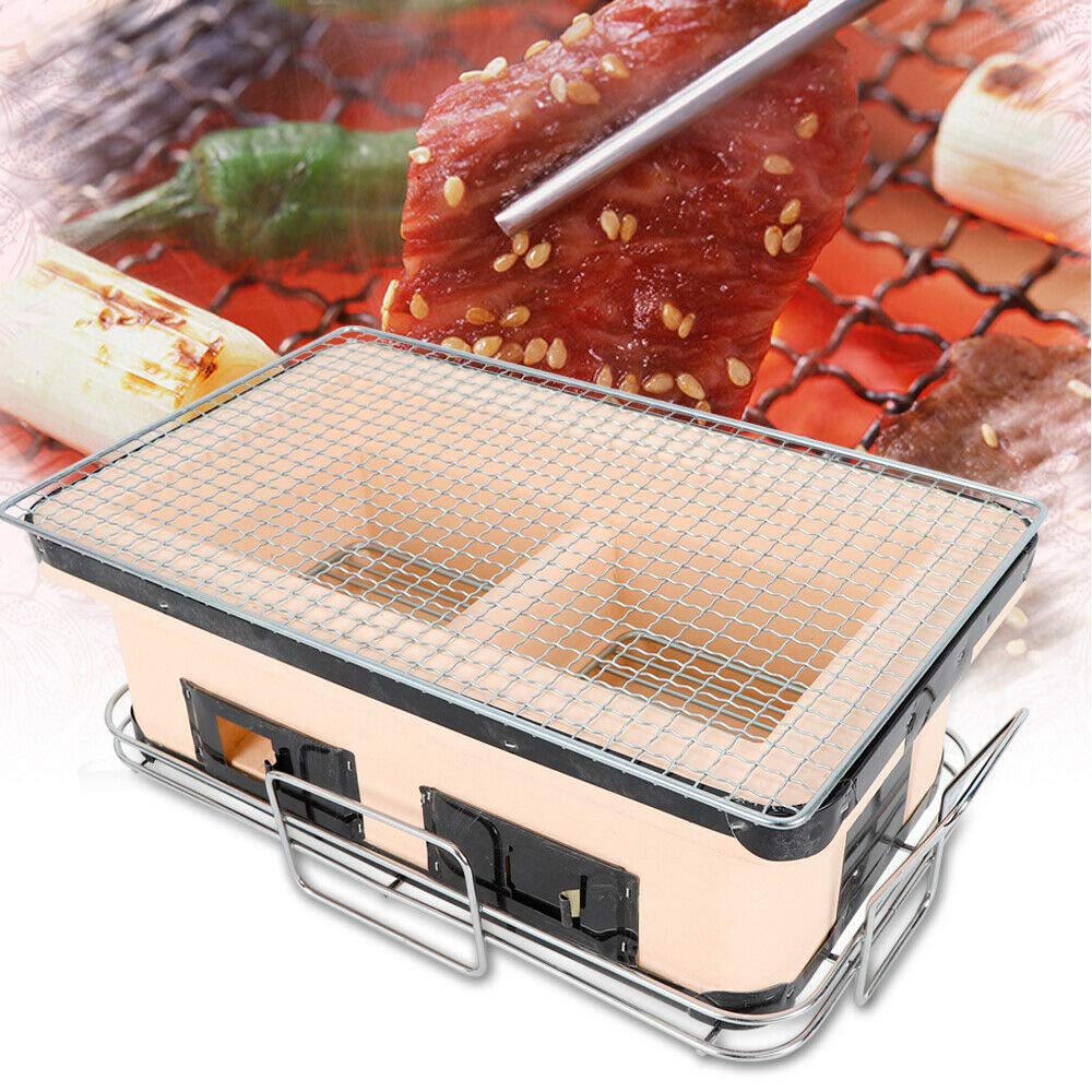 TBVECHI Japanese Korean Style Ceramic Yakitori Charcoal Grill - Portable Tabletop BBQ Grill for Backyard, Camping & Outdoor Cooking | Perfect for Parties, Picnics & Family Gatherings
