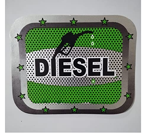 AUTONEST Diesel Car Fuel Lid Decal Sticker - Square Black, Green & Grey Vinyl Badge (14.5cm x 14.5cm) for Maruti Celerio - Waterproof Decal for Fuel Door Customization & Vehicle Personalization