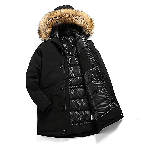 ONSEFZMZ Men's Winter Parka Jacket with Fur Collar - Waterproof, Hooded, Thick Warm Coat for Outdoor Activities | Ideal for Snowboarding, Hiking & Cold Weather