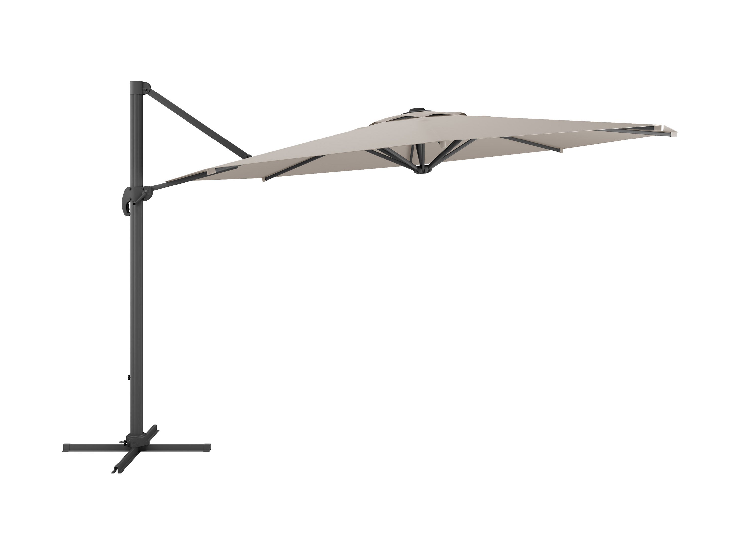 11.5ft Deluxe Offset Patio Umbrella in Grey - Perfect for Poolside, Backyard, and Outdoor Dining Areas