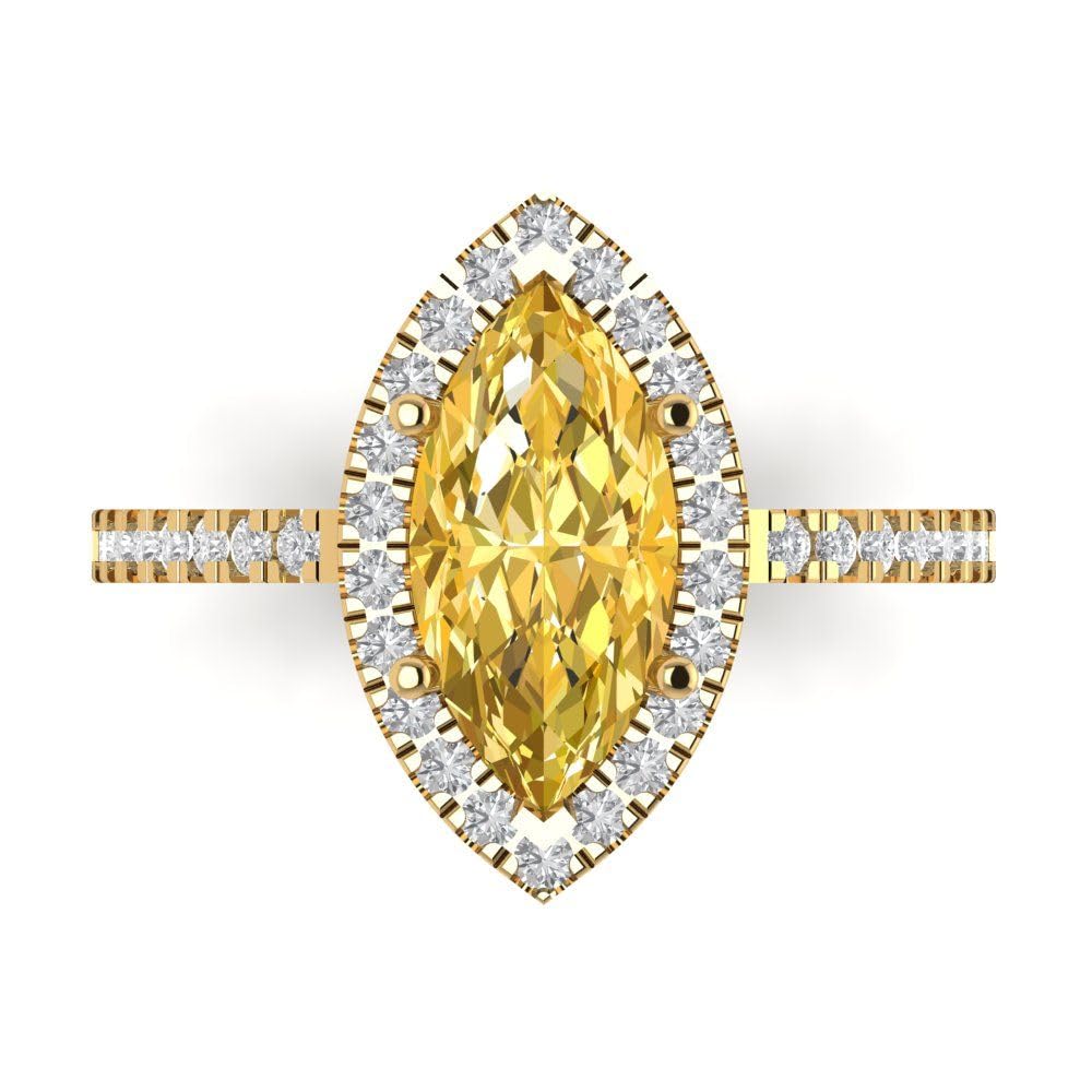 2.38ct Marquise Citrine Ring 18K Gold for Engagement & Wedding
