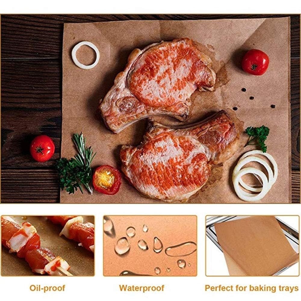 **FUNZON Grease-Resistant Wax Paper Sheets – Brown Food Basket Liners for Chips, Fried Chicken, Sandwiches | Oil-Resistant Wrapping Paper for Parties, Picnics & Takeout (Not for Baking/Oven/Air Fryer Use)**