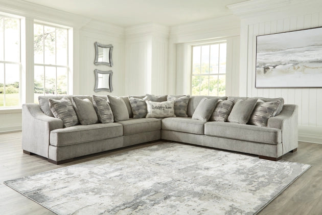 Bayless 3-Piece Sectional Sofa Set in Smoke Gray - Modern L-Shaped Couch for Living Room, Family Room & Apartment