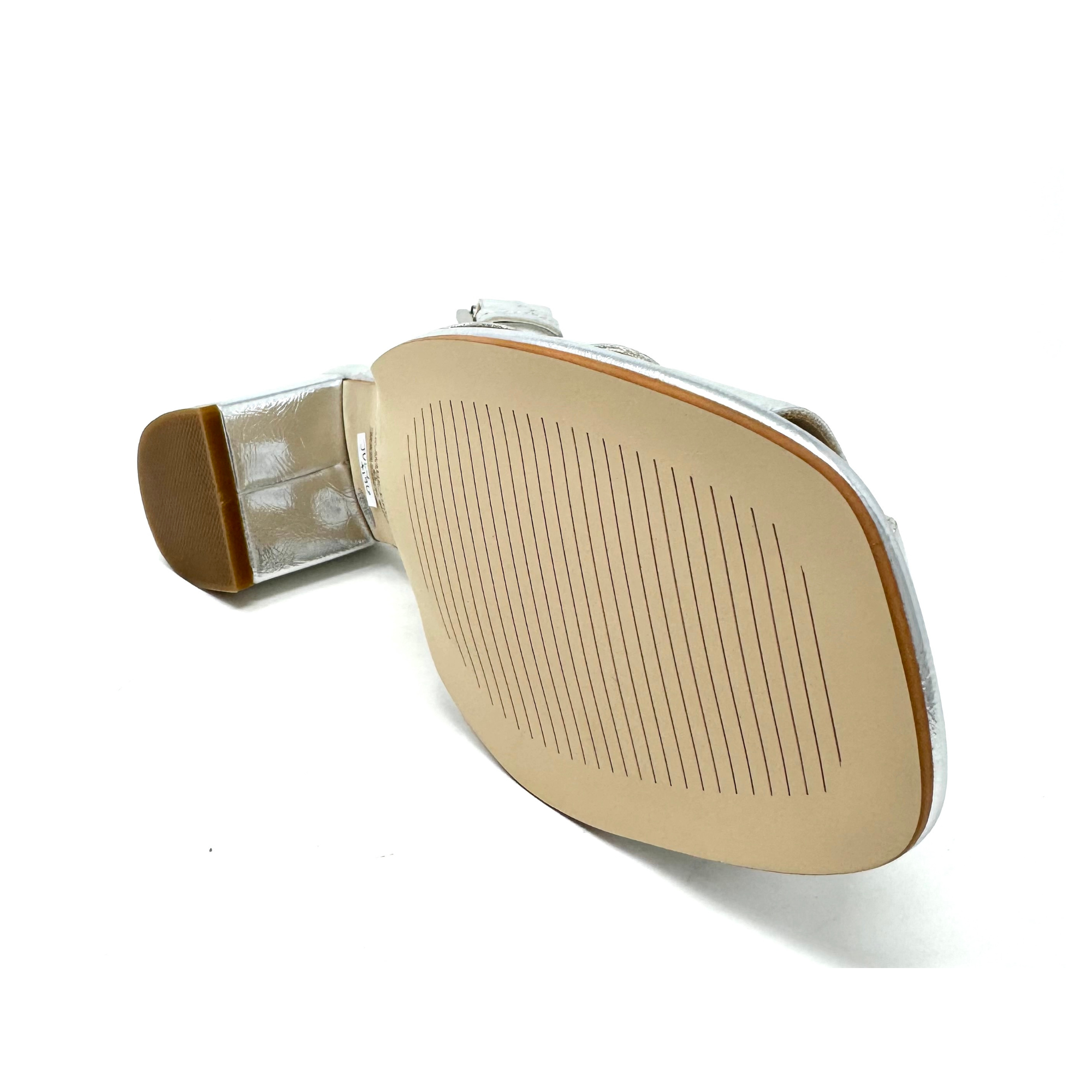 Intentionally Blank July Sandal in Mercury - Women's Minimalist Leather Slide Sandals for Summer Beach Vacation & Casual Outings