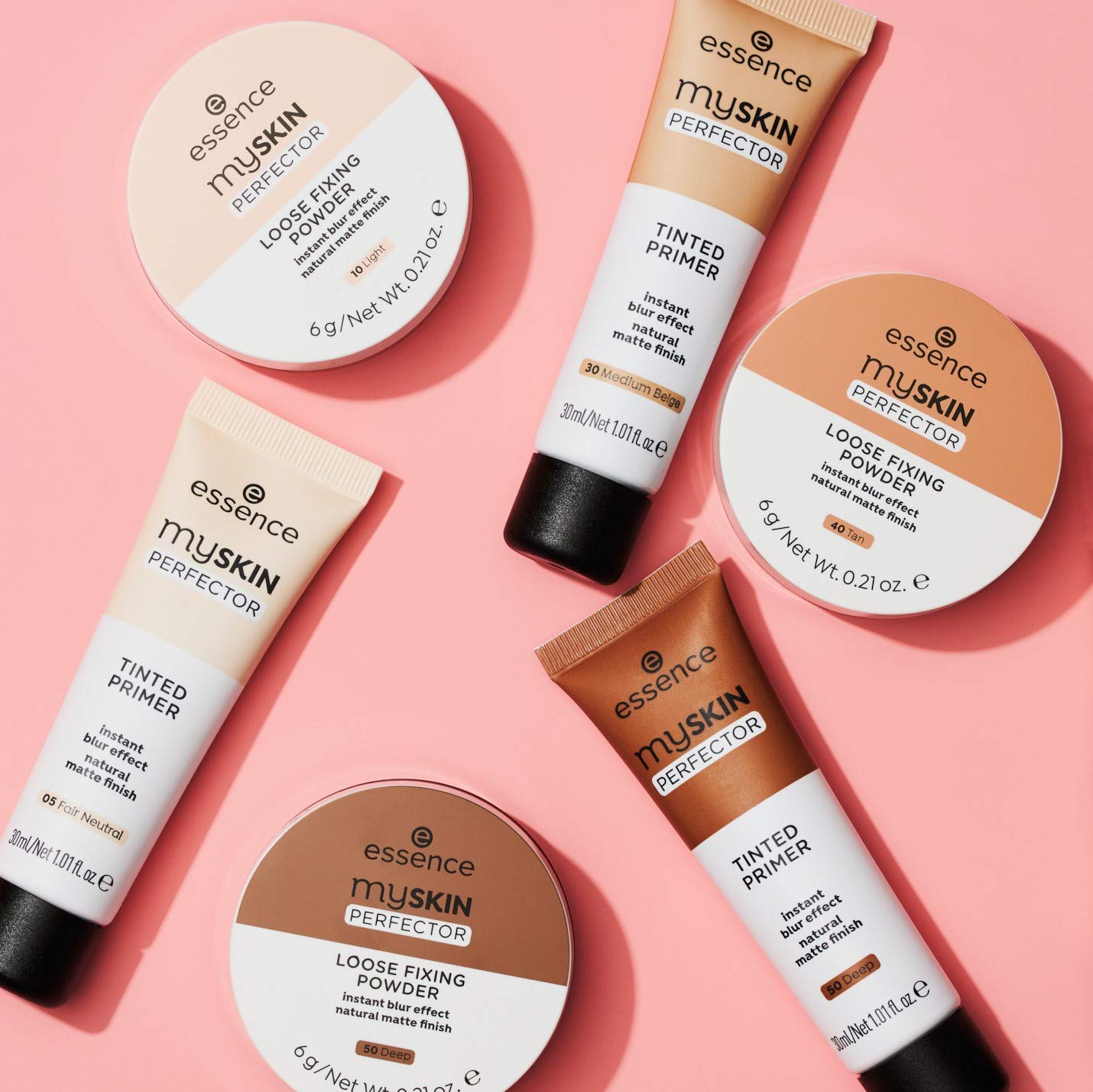 essence My Skin Perfector Tinted Primer - Instant Blur Effect & Natural Matte Finish | Vegan, Paraben Free, Oil Free, Cruelty Free Makeup | Shade 40 Tan | Perfect for Daily Wear & Flawless Complexion