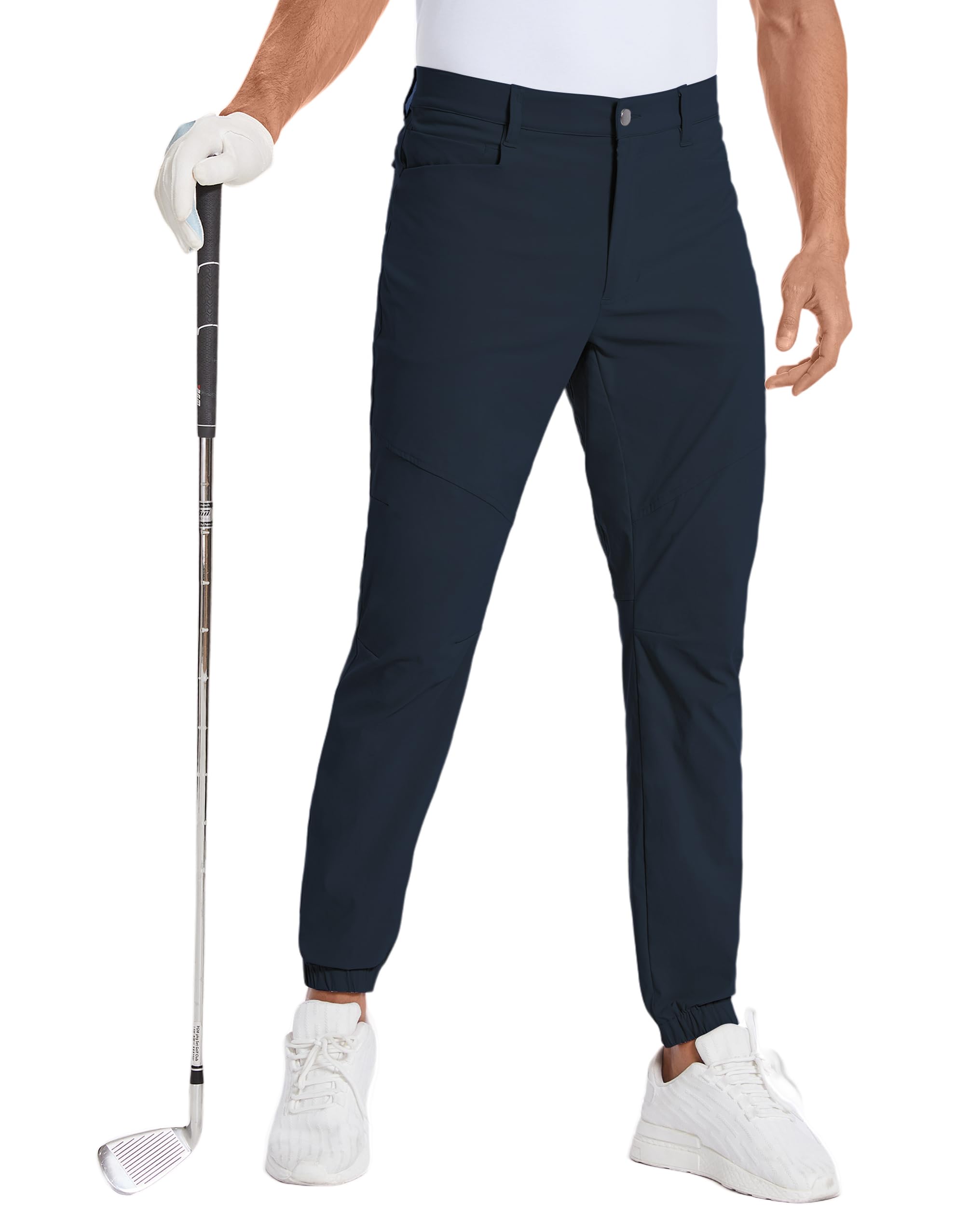 PULI Men's Stretch Golf Joggers - Waterproof Slim Fit Pants with 4 Pockets for Hiking, Travel & Work | Comfortable Casual & Athletic Wear for Outdoor Activities