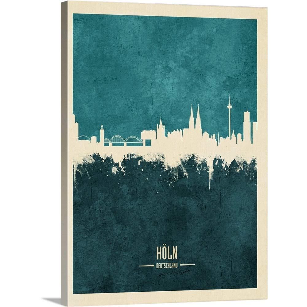 Michael Tompsett Cologne Germany Skyline Canvas Wall Art Print - 36