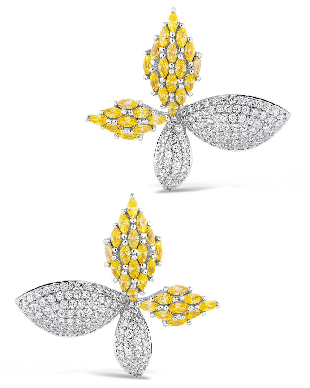 Heidi CZ Flower Stud Earrings for Women - Elegant Cubic Zirconia Floral Earrings for Daily Wear, Parties & Gifts