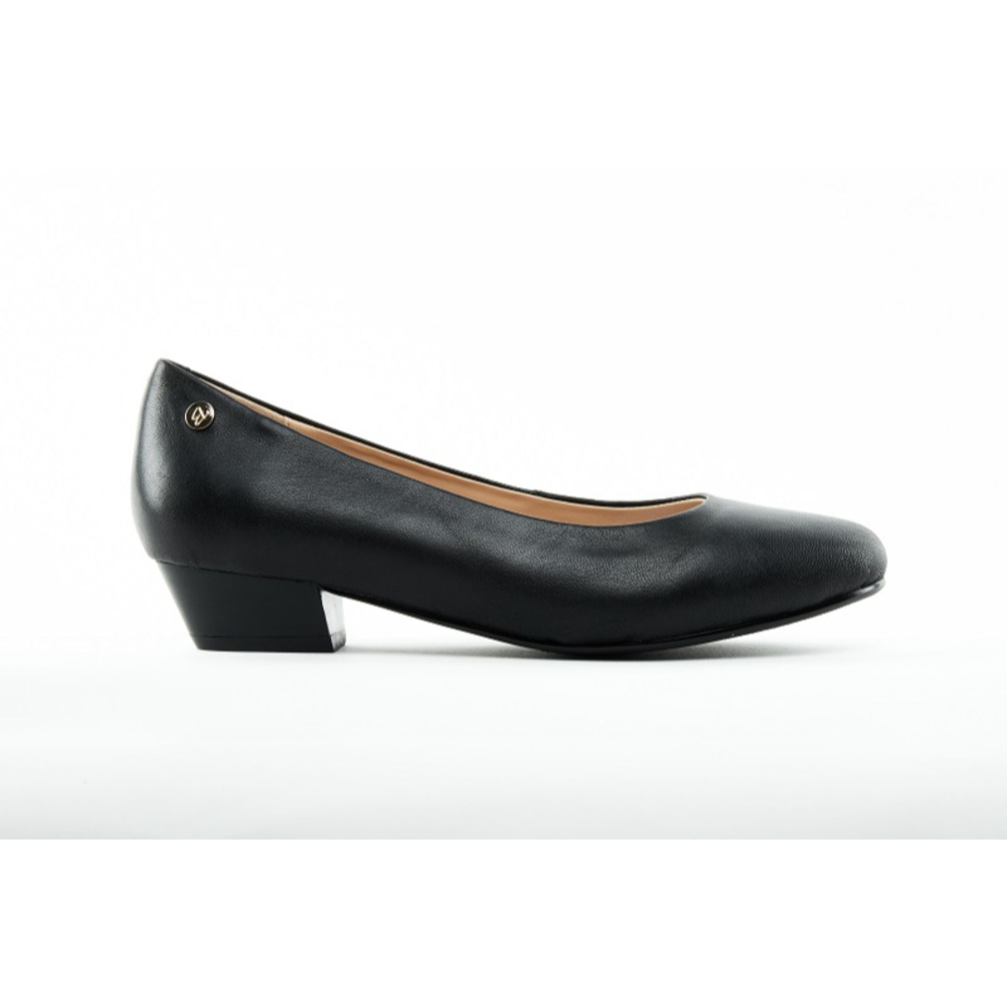 Barani Classic Leather Women's 2.5cm Low Heel Pumps - Black Dress Shoes for Office, Party & Formal Occasions