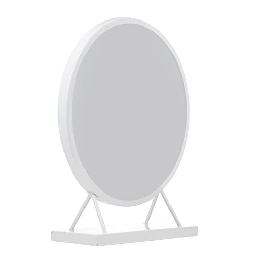 FOMIYES Unique Round Vanity Mirror with Stand - Portable Desktop Makeup Mirror for Home & Travel, Perfect for Makeup, Skincare, and Hair Styling