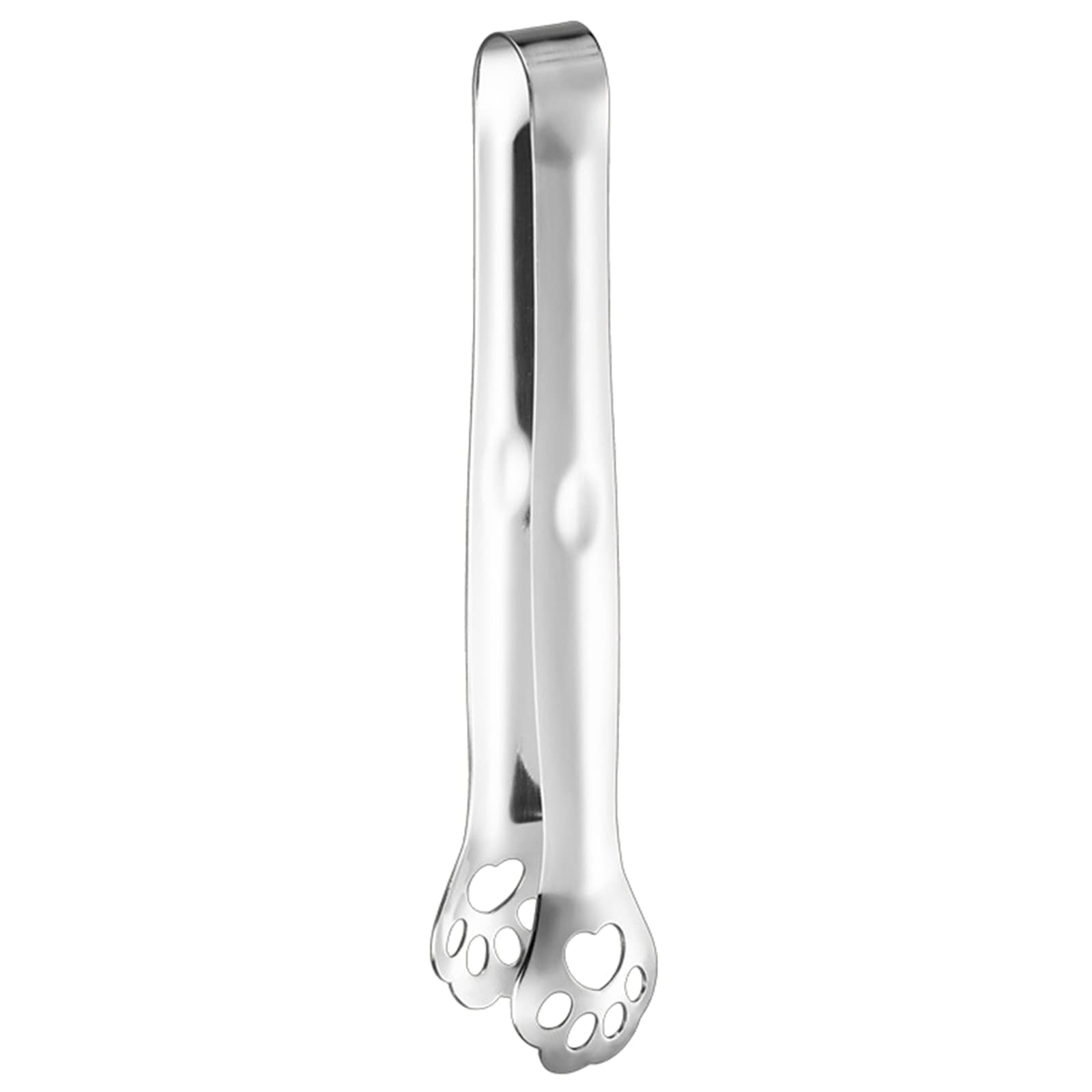 Premium Stainless Steel Ice Tongs - Non-Slip Kitchen & Bar Tongs for Ice Cubes, Sugar, Tea, Bread - Perfect for Cocktail Parties, Home Bars & Food Serving (Silver)