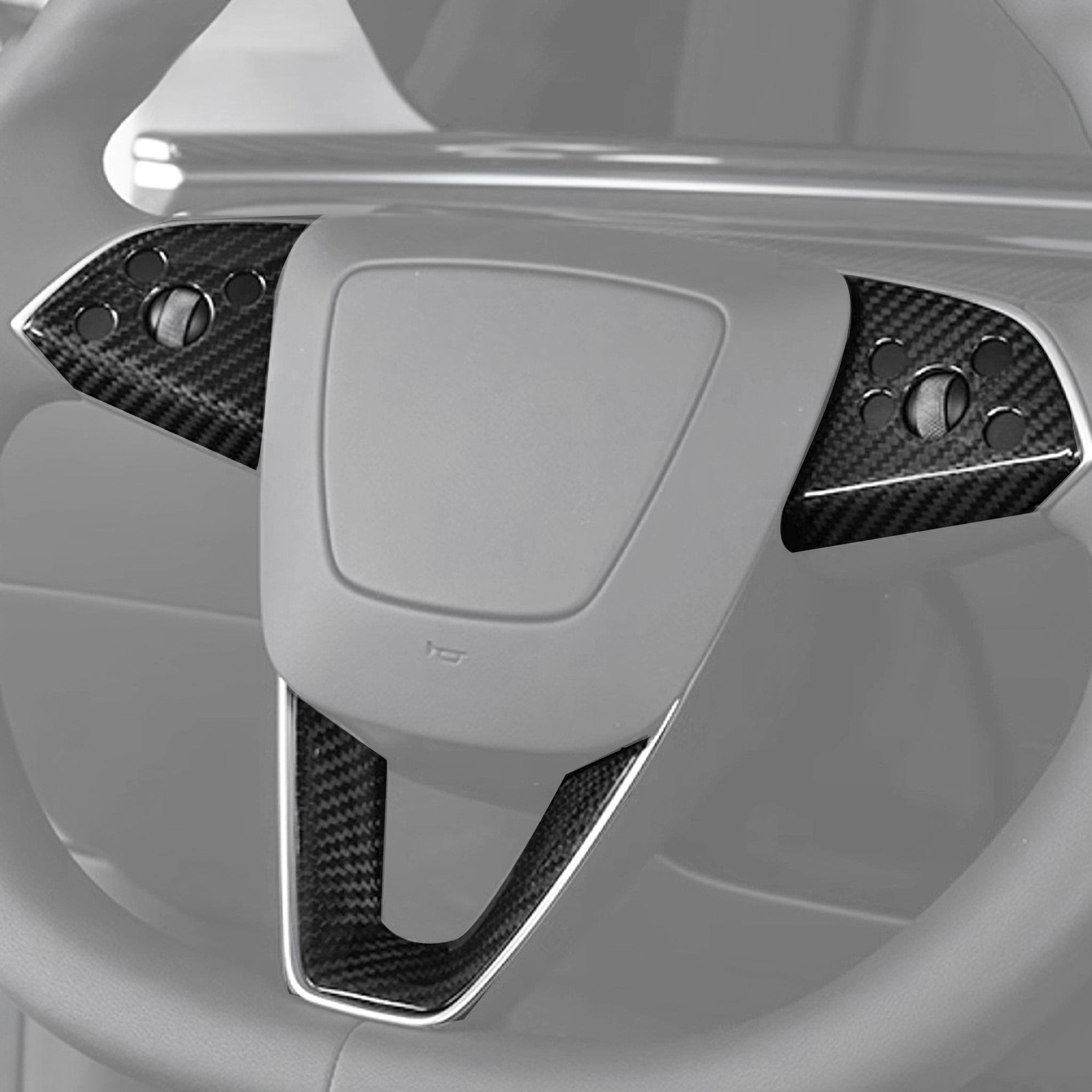 Premium Carbon Fiber Steering Wheel Trim Kit for Tesla Model 3 Highland - 3-Piece Set (Matte Finish) - Enhance Interior Style & Grip for Daily Driving & Road Trips