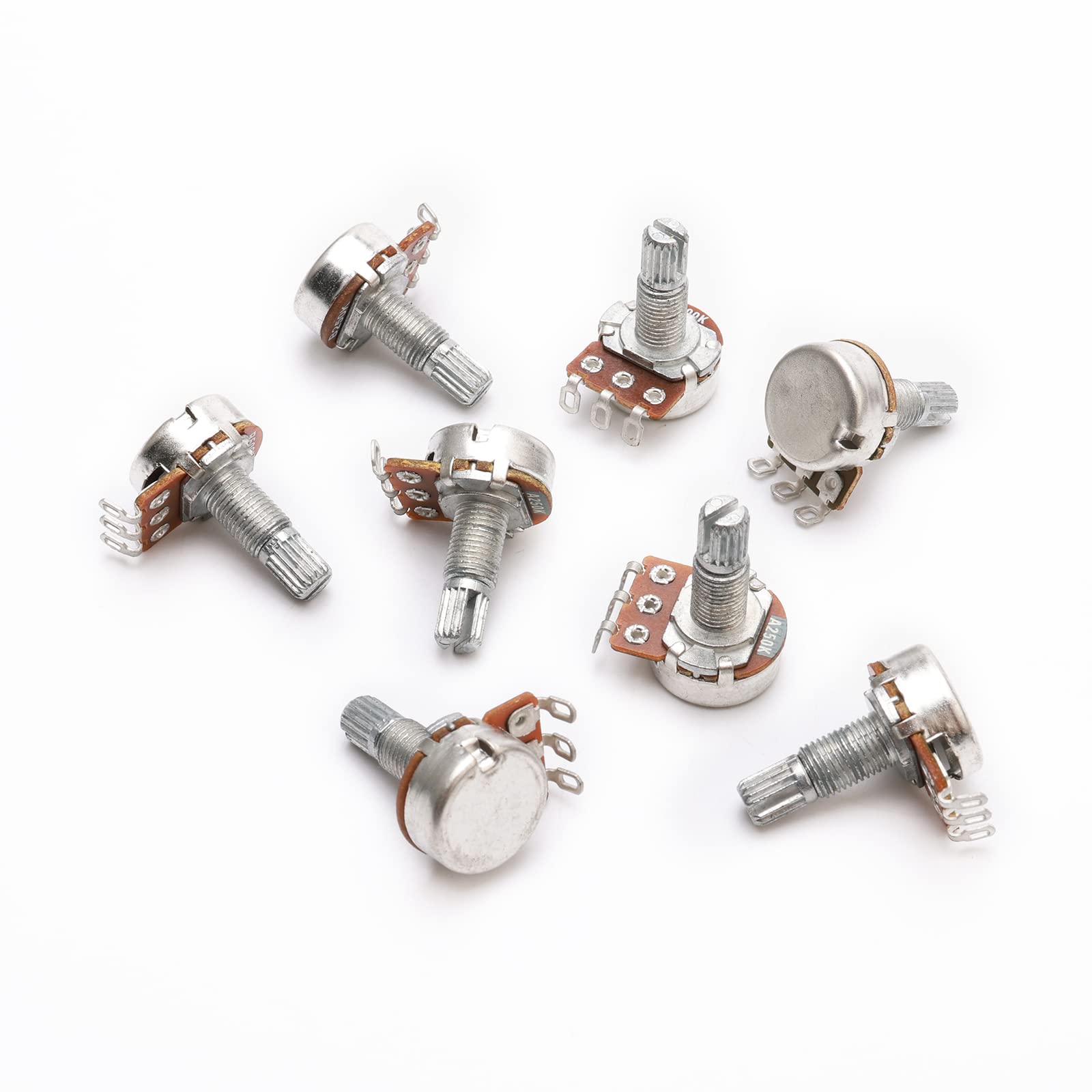 Premium A500K B500K A250K B250K OHM Guitar Potentiometer Kit - 40pc Long Split Shaft Audio Volume Control Pots for Electric Guitar Replacement | Perfect for DIY Guitar Repair, Amp Mods & Tone Customization