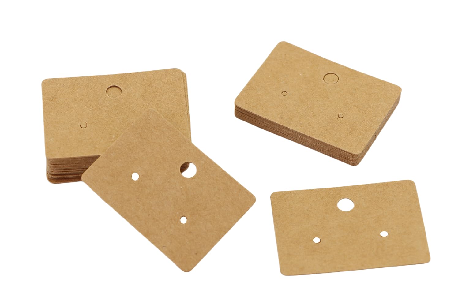 200 PCS Kraft Paper Earring Display Cards - Hanging Earring Holder for Jewelry Packaging & Retail (Brown) - Perfect for Boutiques, Craft Shows & Online Store Product Photography