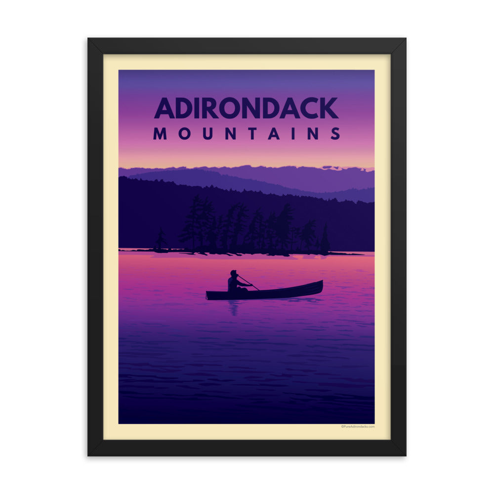 Sunset Canoeing Poster - Wall Art Decor for Living Room, Bedroom, Office - Nature Landscape Print for Home & Office Decor