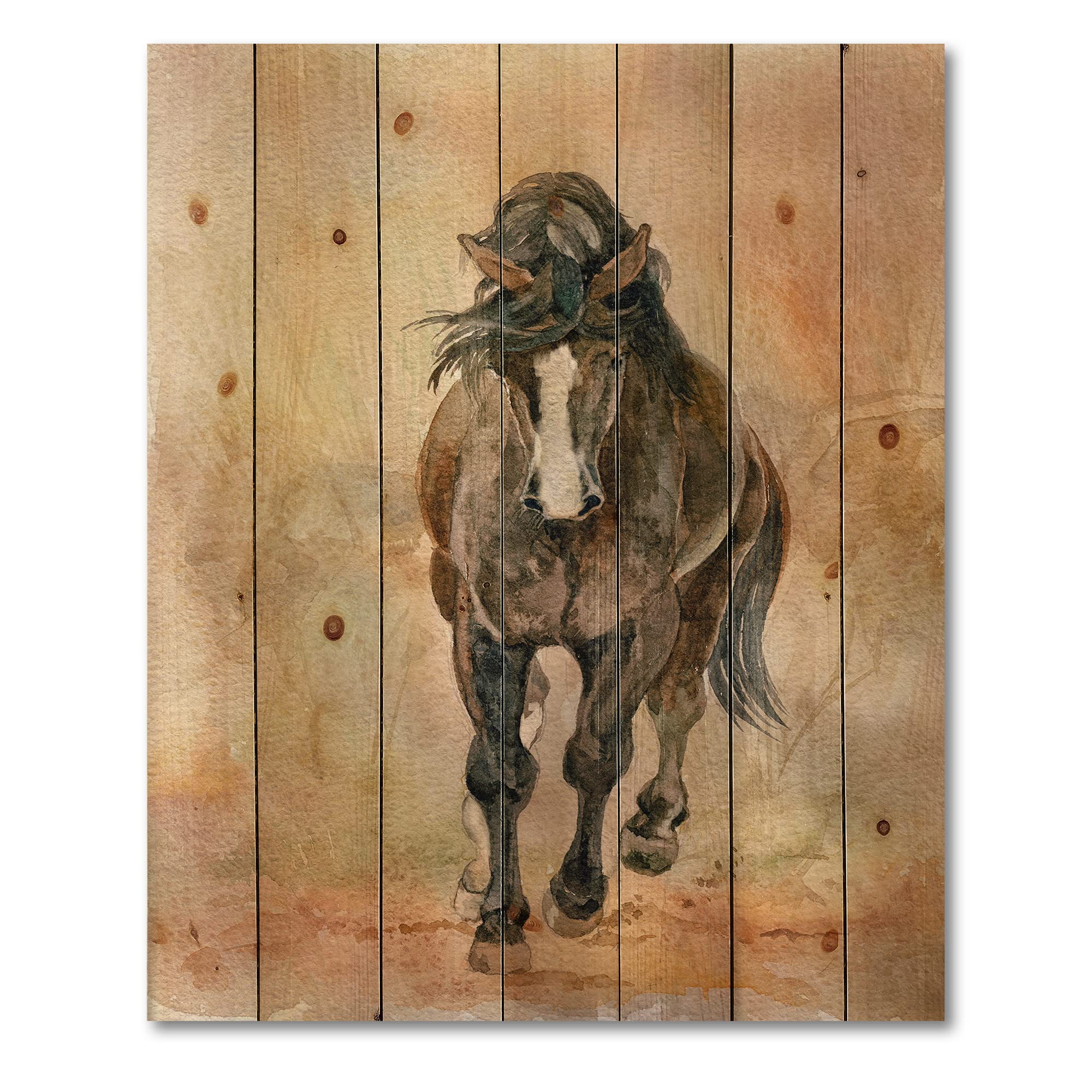 Beautiful Chestnut Horse Portrait - Farmhouse Wood Wall Decor, Brown Wood Wall Art, Large Animal Wood Panels Printed on Natural Pine - Perfect for Living Room, Bedroom, or Country Home Decor