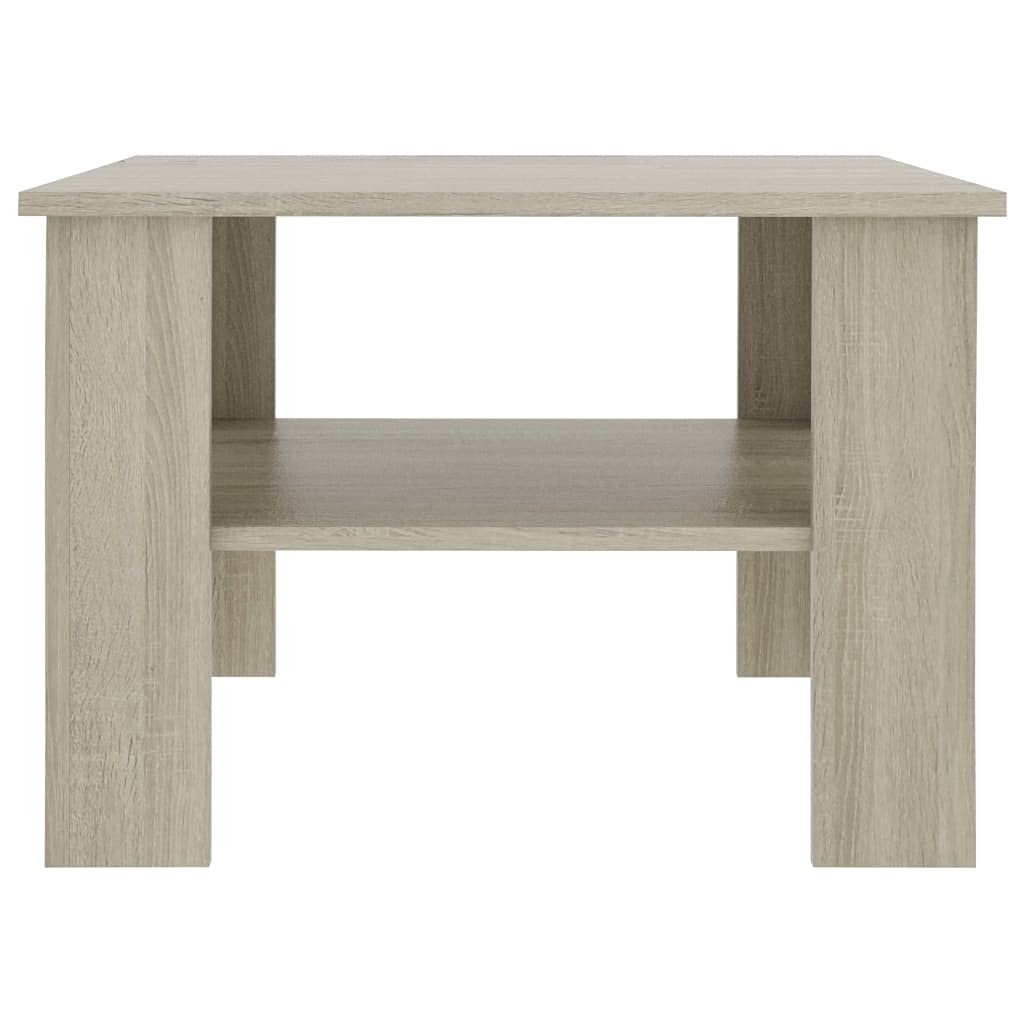 Modern Simple Living Room Side Table with Storage Shelf - Sonoma Oak Coffee Table 23.6